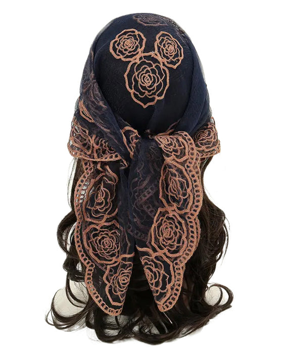 Bandana Floral Mesh Scallop Design