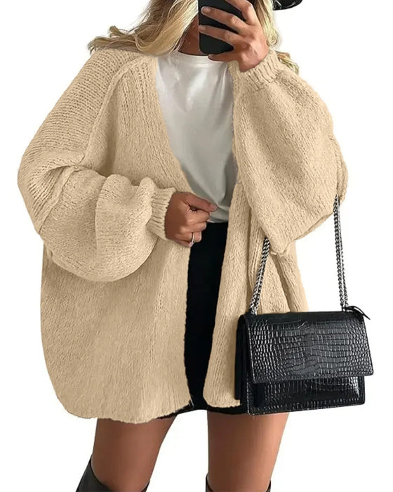 Manteau Unie Coupe Lâche Pull