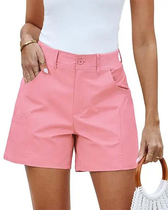 Short Avec Poche Bouton Unie
