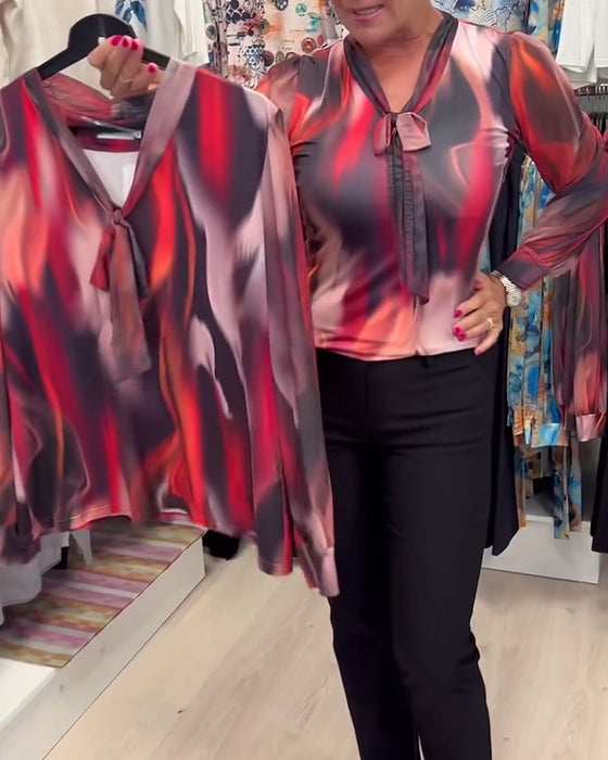 Chemisier élégant à manches longues imprimé