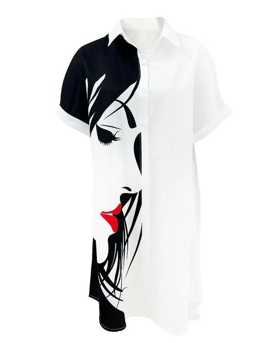 Robe Imprimée Manches Courtes