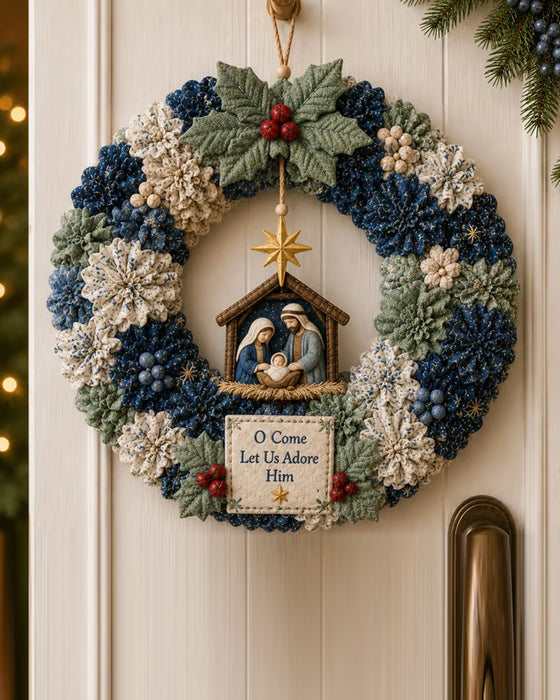 ❄️🎄 Kit De Création De Couronne 3D En Tissu À Piquets
