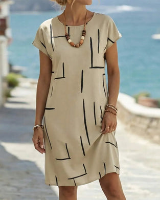 Robe Femme Été Décontracté Imprimé Col Rond