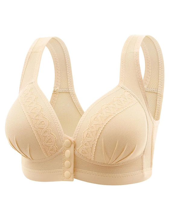 Soutien-gorge en coton respirant doux pour la peau avec bouton sur le devant
