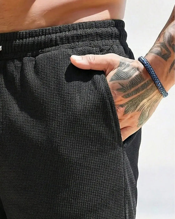 Shorts Homme Gaufré Décontracté