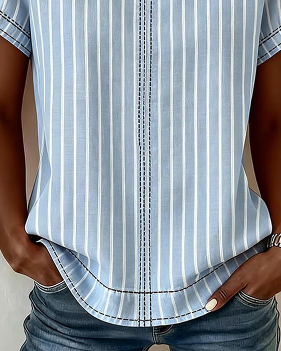 T-Shirt Simple Designer Rayé