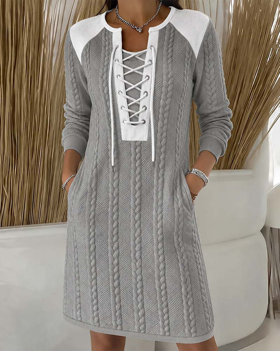 Robe Attacher Mode Bloc De Couleur