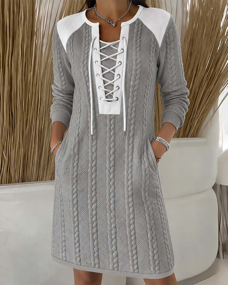 Robe Attacher Mode Bloc De Couleur