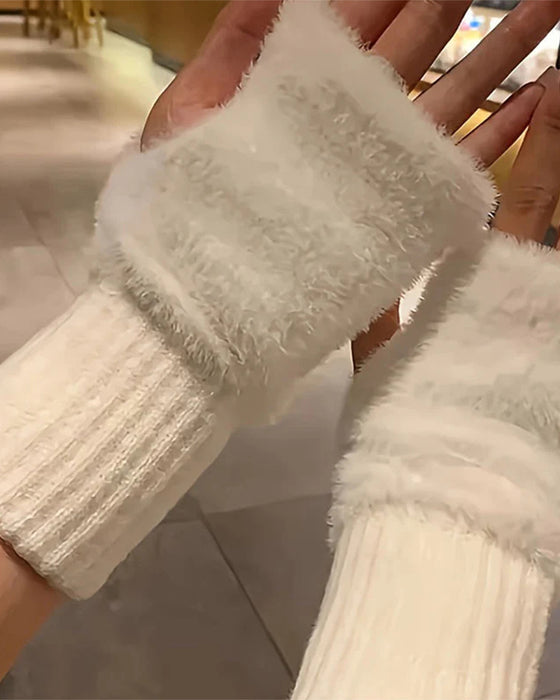 Gants Uni À La Mode Chaud