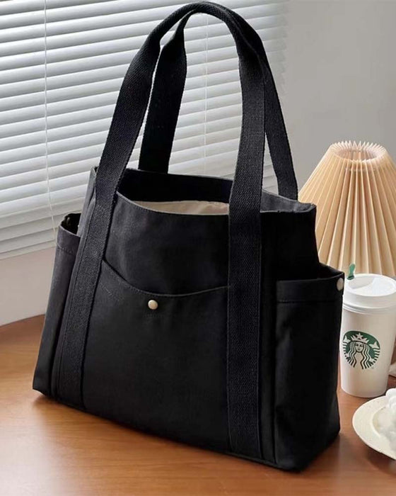 Sac en toile de grande capacité avec doubles poignées