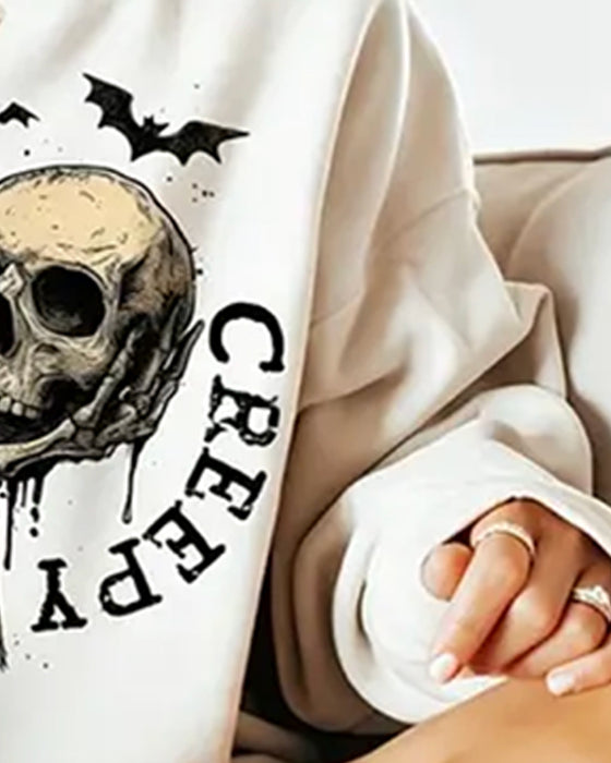Sweatshirt Col Rond Manche Longue Halloween