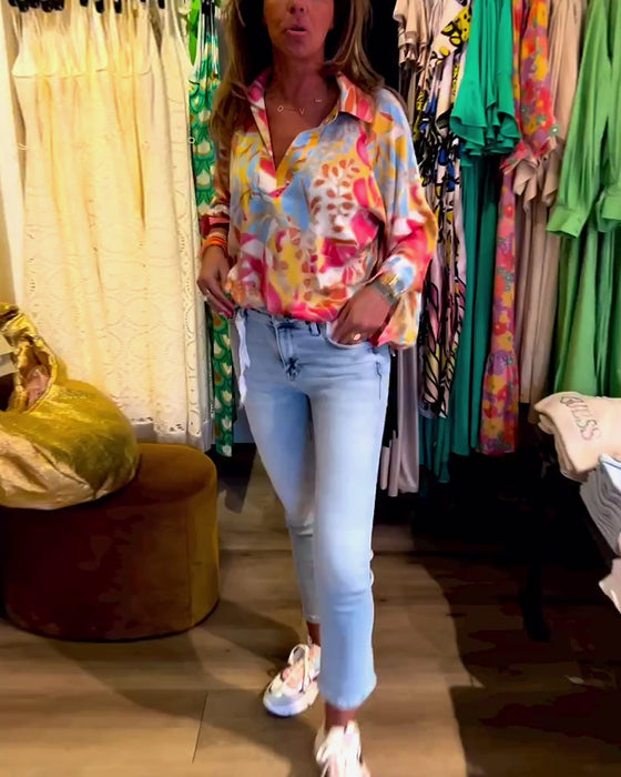 Haut à manches longues imprimé à revers