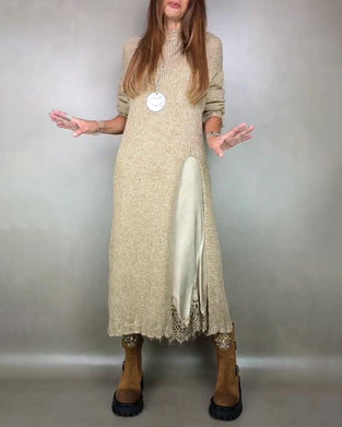 Ensemble Deux Pièces Avec Robe Tricotée Et Robe Cami En Dentelle