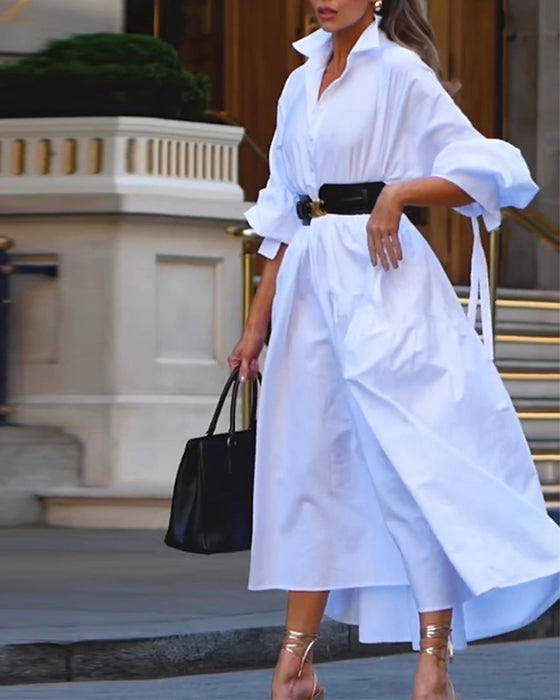 Robe décontractée ample et complète de couleur unie