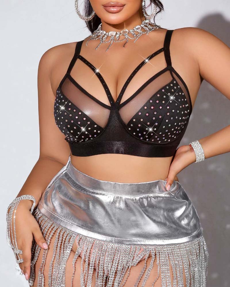 Soutien-Gorge Étincelant Diamant Grande Taille Sans Couture