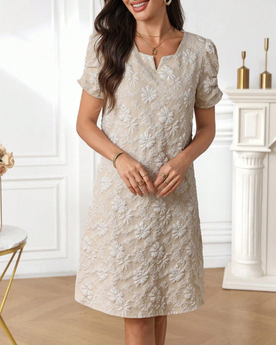 Robe Manches Ballon Taille Cintrée