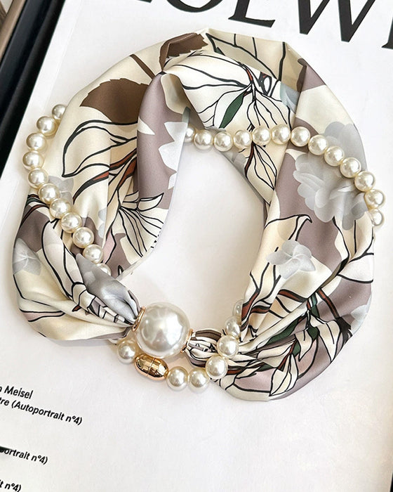 Collier Long Orné De Perles Soie