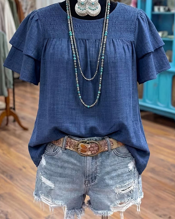 Blouse Unie Mode Décontractée