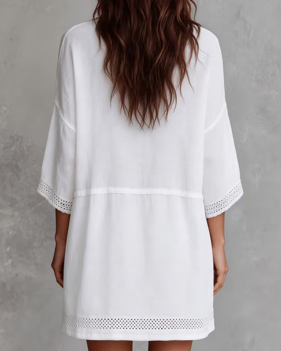 Robes Col V Découpe Patchwork