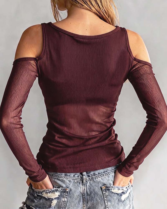 Chemisier Croisé Col V Off-Shoulder