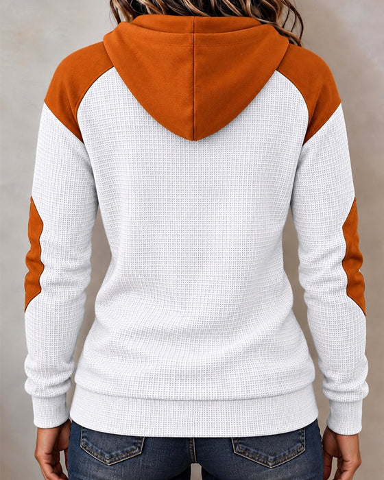 Sweat À Capuche Patchwork Laçage