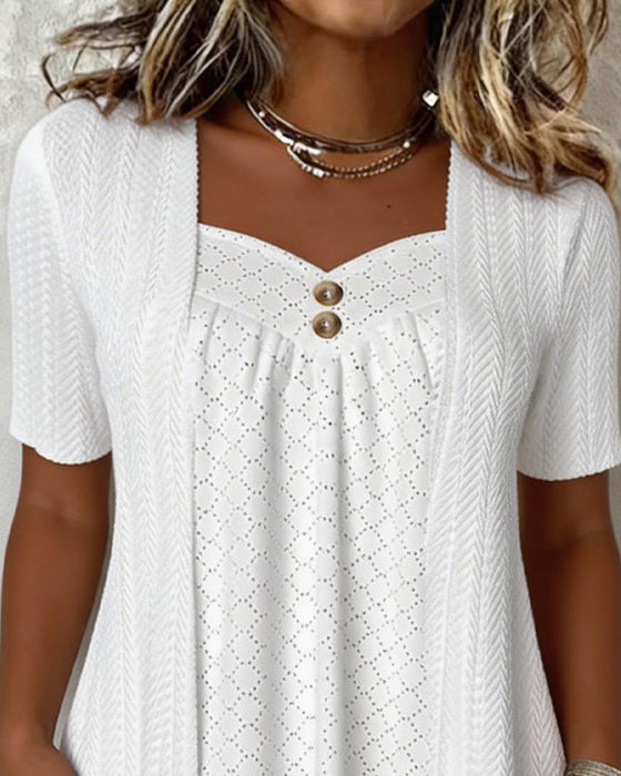 Chemisier Fausse Couche Carré Encolure Découpé Patchwork