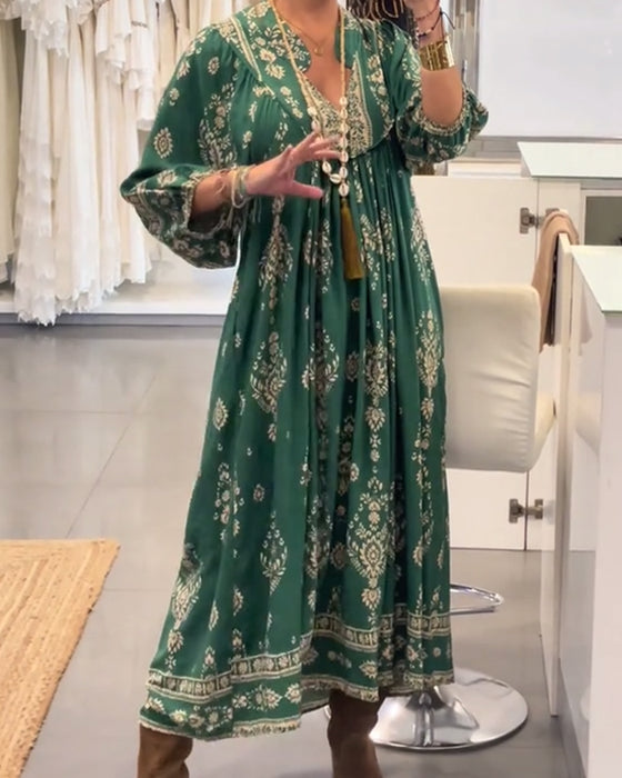 Robe décontractée à imprimé et poches amples