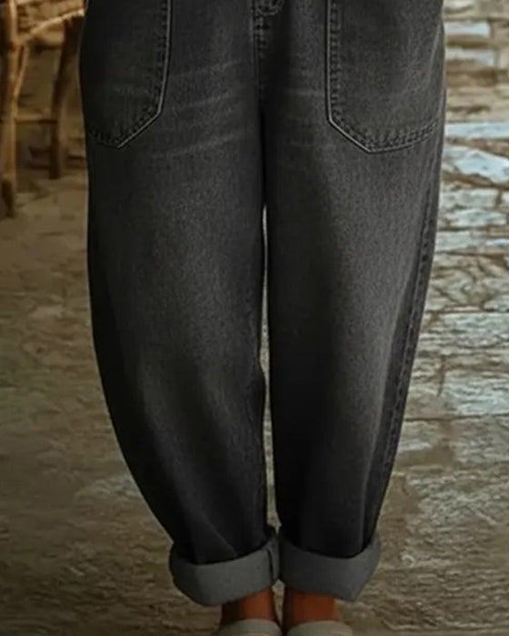 Combinaison Décontractée Poche Denim