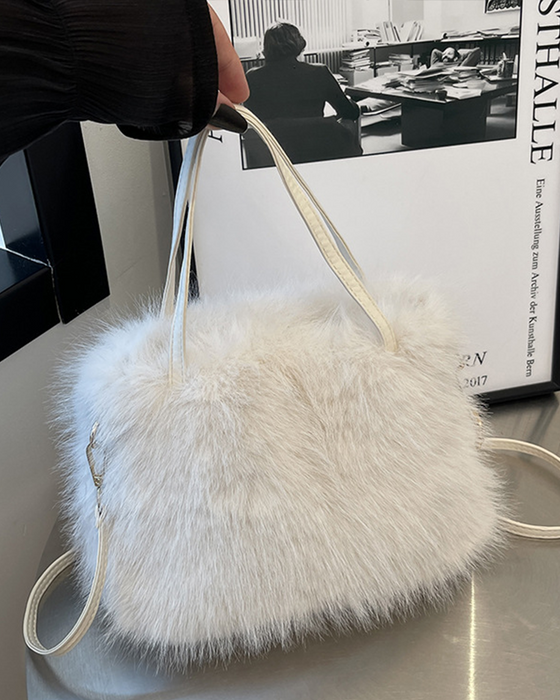 Sac À Bandoulière En Peluche Tendance