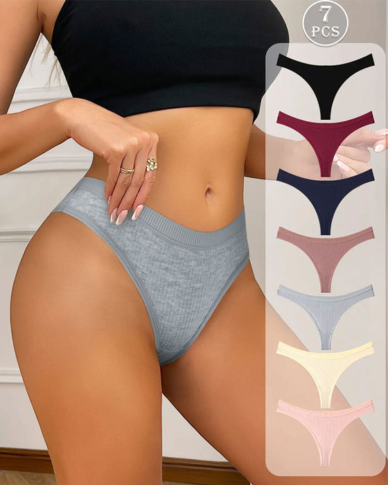 Culotte Femme Respirante Texture Rayée Verticale Confortable Tendance Taille Moyenne