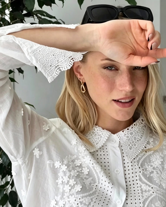 Blouse Revers Découpé Détail