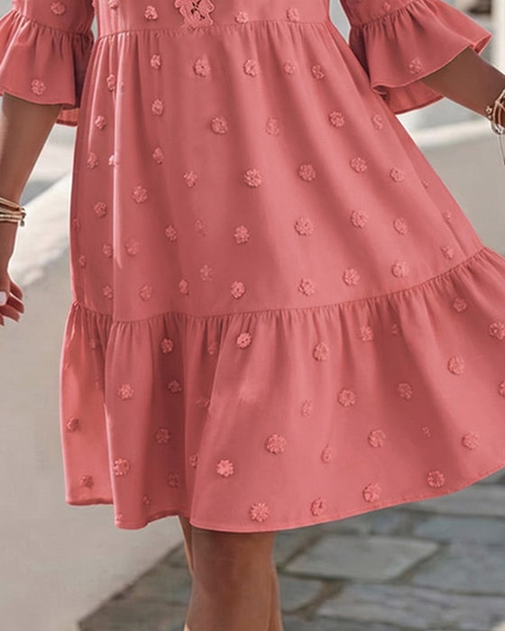 Robe Col V Dentelle Patchwork