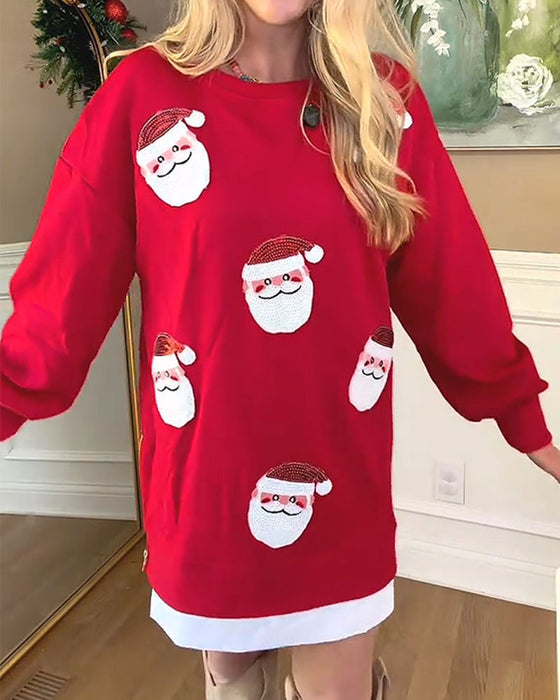 Robe Père Noël Imprimé Assemblé Sweat