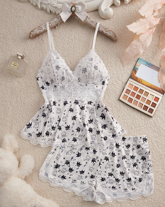 Ensemble Dentelle Patchwork Sexy Pyjama