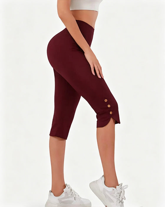 Leggings Uni Ajusté Raccourci