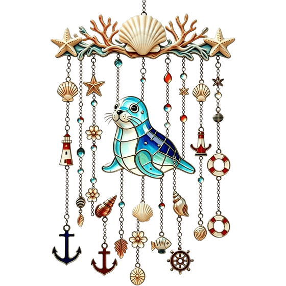 Carillon Éolien Thème Océan 2D