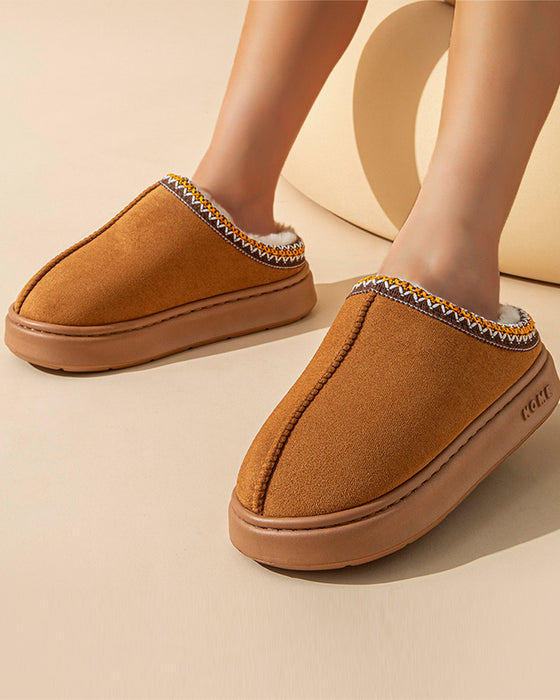 Pantoufles antidérapantes en coton chaud et léger