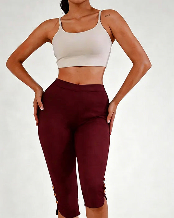 Leggings Uni Ajusté Raccourci