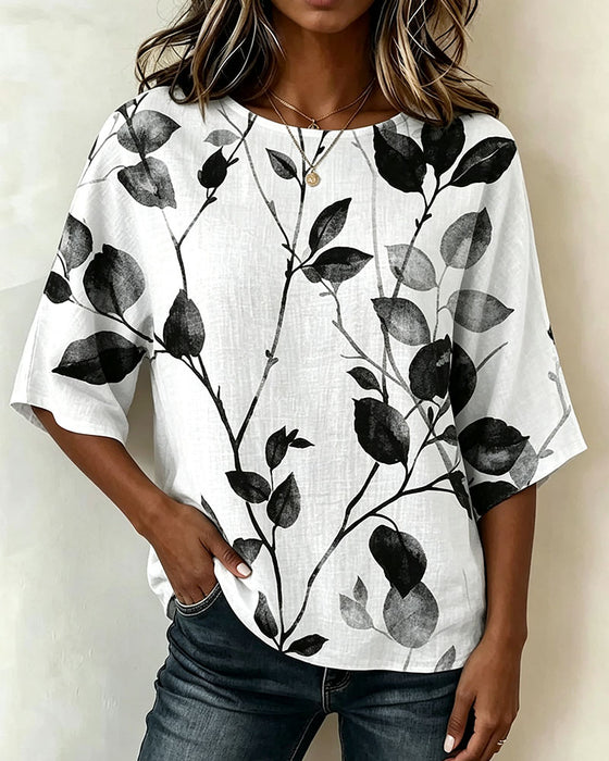 Blouse Lâche Lavage À L'Encre