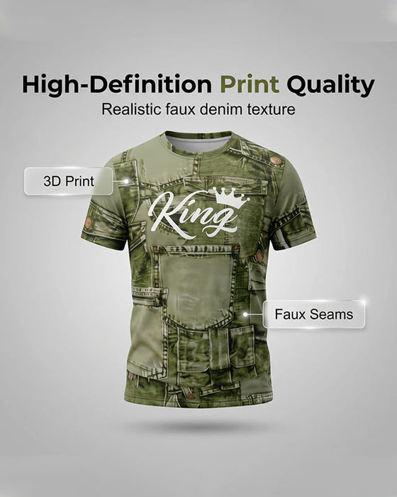 Ensemble Homme Avec T-Shirt Monogramme Col Rond Et Short À Cordon De Serrage