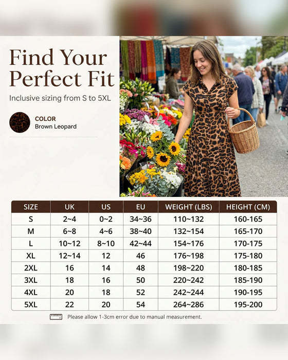Robe Décontractée Imprimé Léopard Maxi