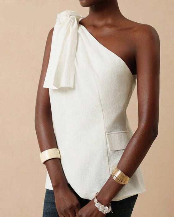 Blouse Off-Épaule Croix Attache Design
