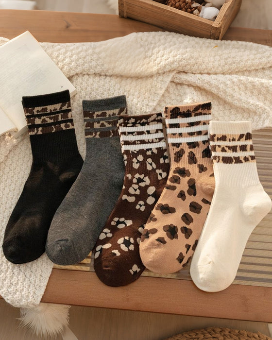 Chaussettes Imprimé Léopard Mi‑Mollet