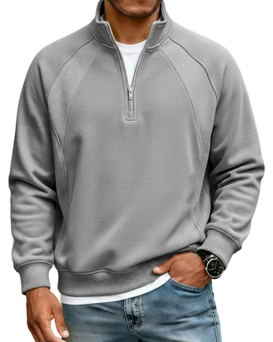 Sweat-Shirt Demi Zip Col Montant