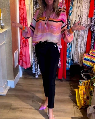 Haut décontracté à imprimé contrasté Suspension