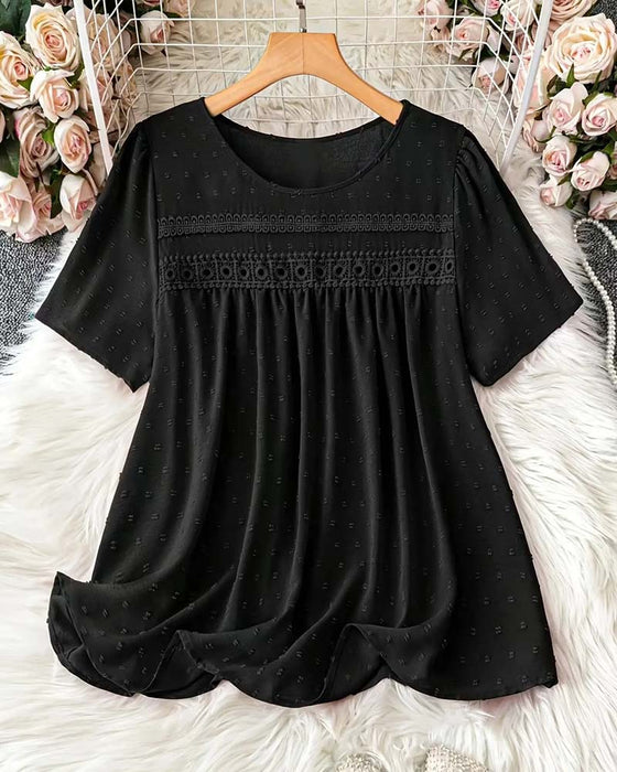 Blouse Col Rond Mode Décontractée