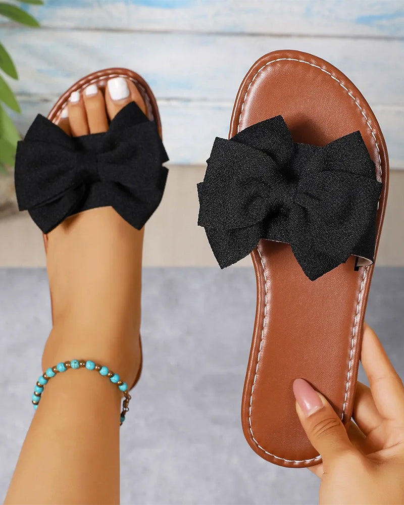 Sandales Femmes Nœud Design Chaussures À Enfiler
