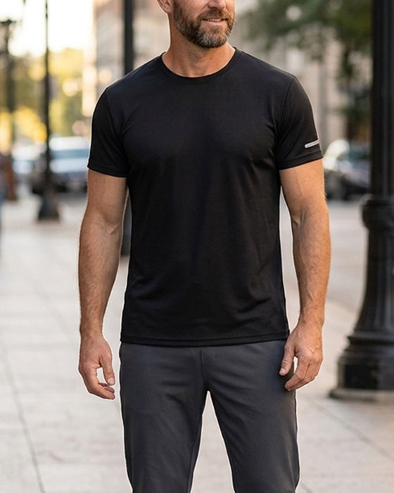 T-Shirt Hommes Unie Manches Courtes Athlétique