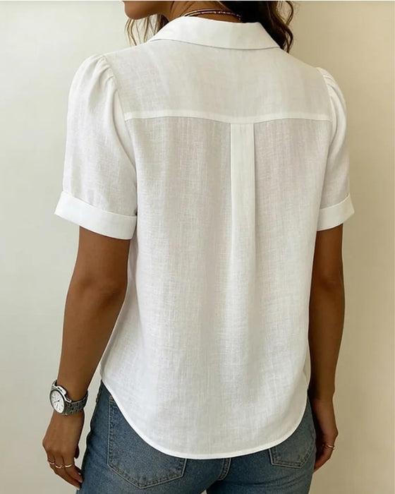 Chemise Vertical Plissé Revers