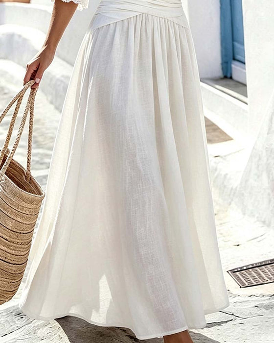 Robe Col V Croisé Dentelle Panneau
